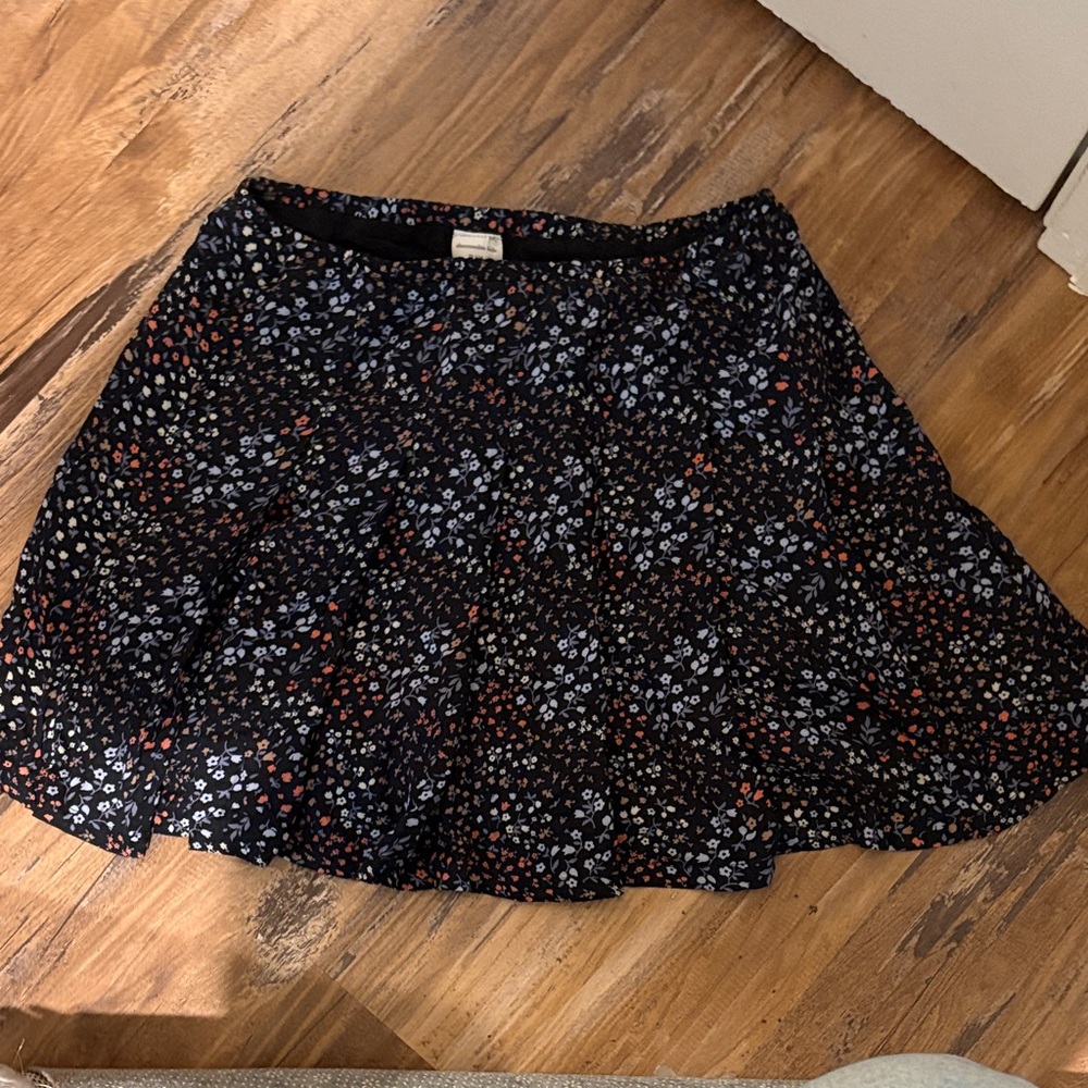 Abercrombie Kids Black Floral Skater Skirt